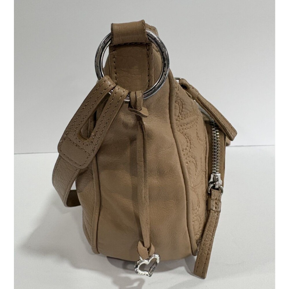 Brighton Park Avenue Brown Quilted Leather Crossbody Purse Stitched Shoulder Bag - Picture 5 of 10